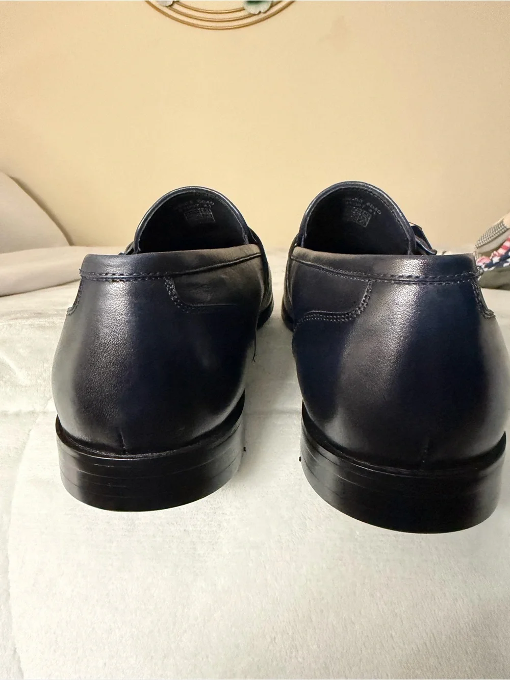 Pierre Cardin Black Leather Slip-On Loafers with Buckle Accent